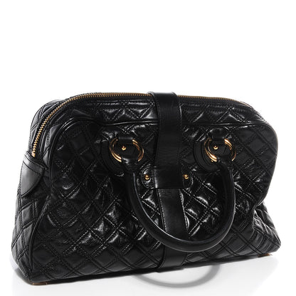 Marc Jacobs Nappa Leather Quilted Venetia Satchel Black 3 of 6