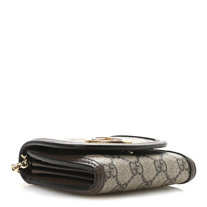 Gucci GG Supreme Monogram Textured Dollar Calfskin Blondie Chain Wallet Beige Ebony New Acero 4 of 11