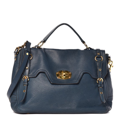 Miu Miu Cervo East-West Flap Satchel Blue 1 of 18