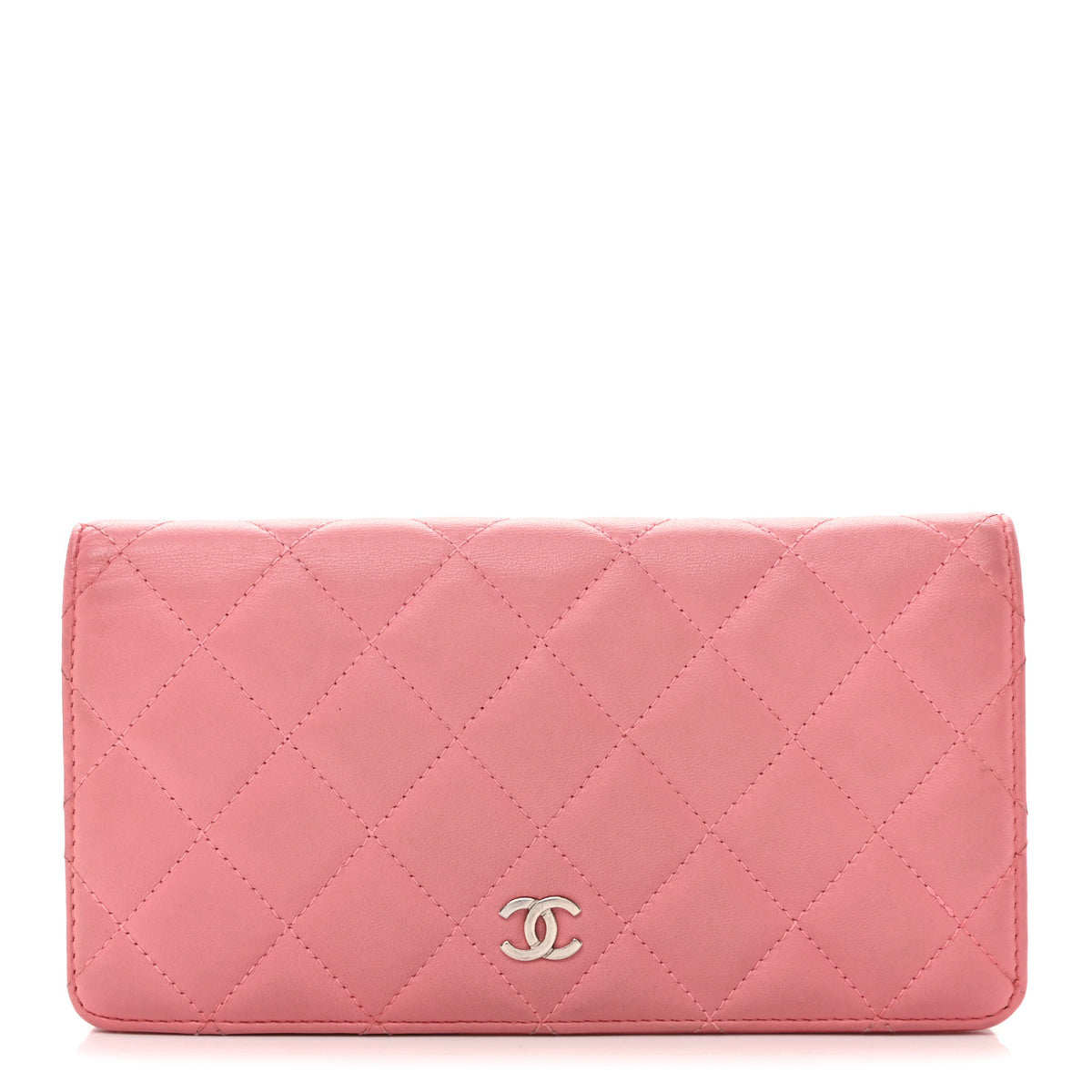 Chanel Lambskin Quilted Yen Wallet Pink 1 of 8