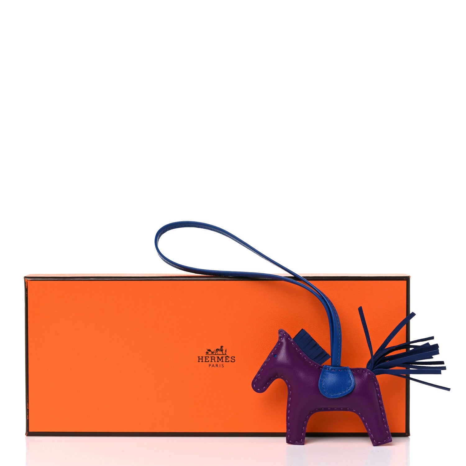 Hermes Milo Lambskin Grigri Rodeo Horse Bag Charm PM Violet Bleu Saphir Bleu France 4 of 4