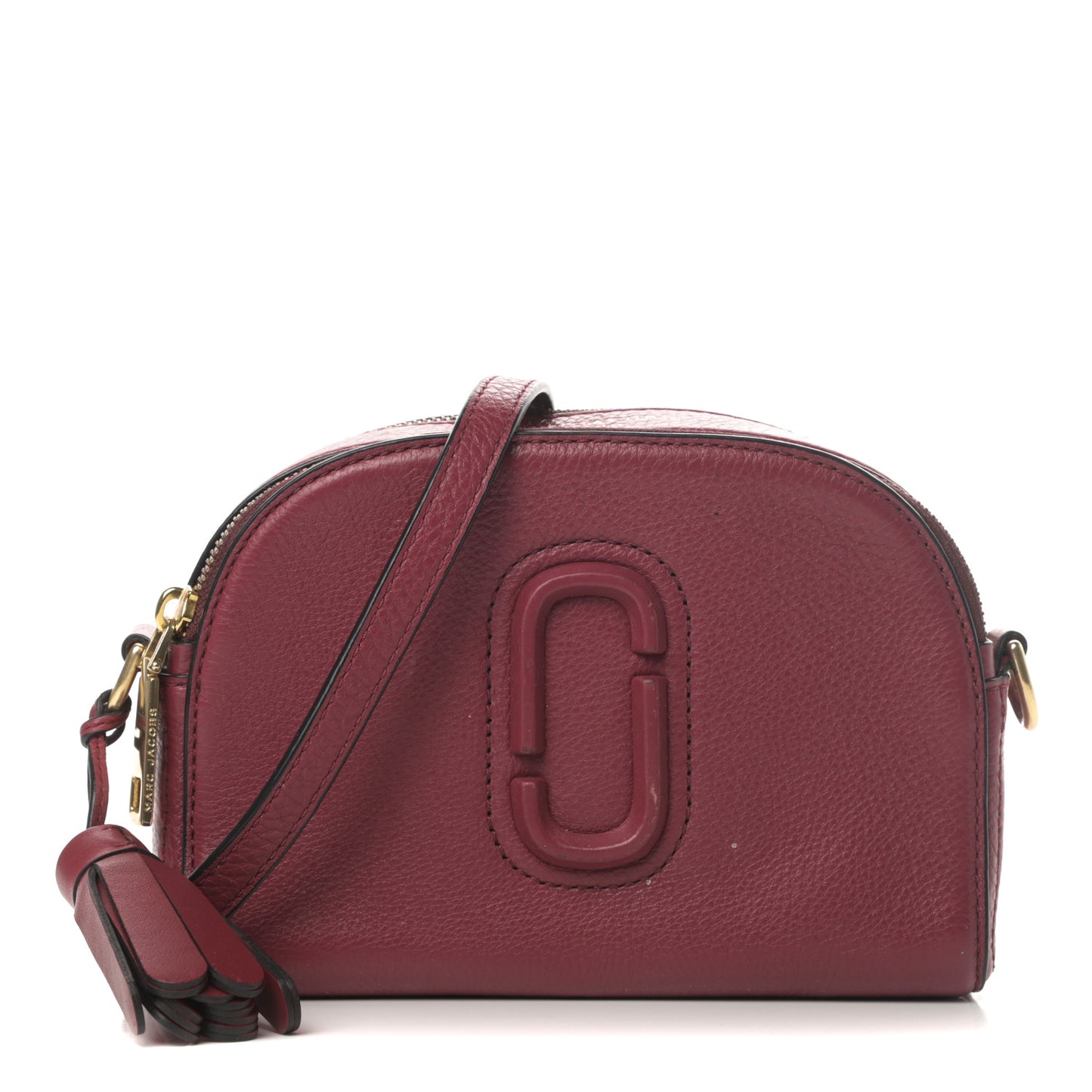 Calfskin Shutter Camera Crossbody Bag Deep Maroon