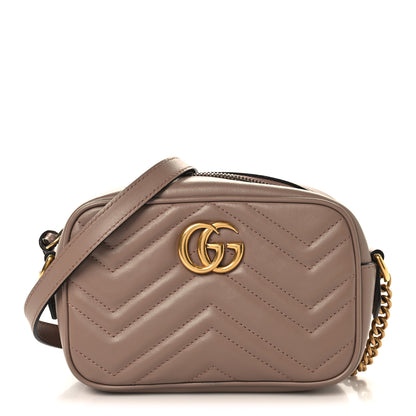Gucci Calfskin Matelasse Mini GG Marmont Chain Shoulder Bag Porcelain Rose 1 of 9
