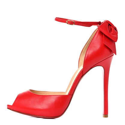 Christian Louboutin Kid Dos Noeud Bow 120 Pumps 38.5 Red 1 of 10