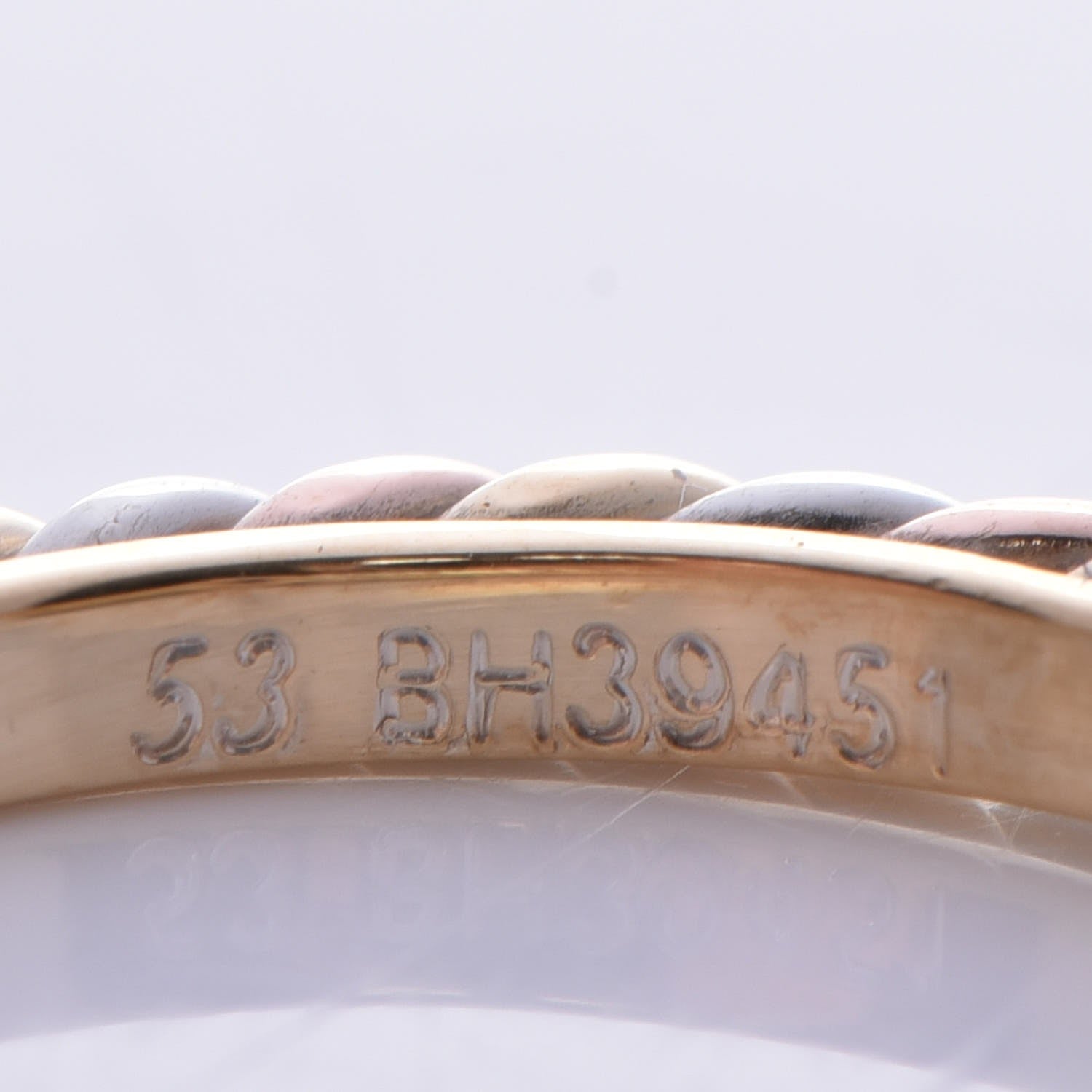 Cartier 18K Pink Yellow White Gold Ruby 2mm Cable Twist Ring 53 6.25 5 of 6