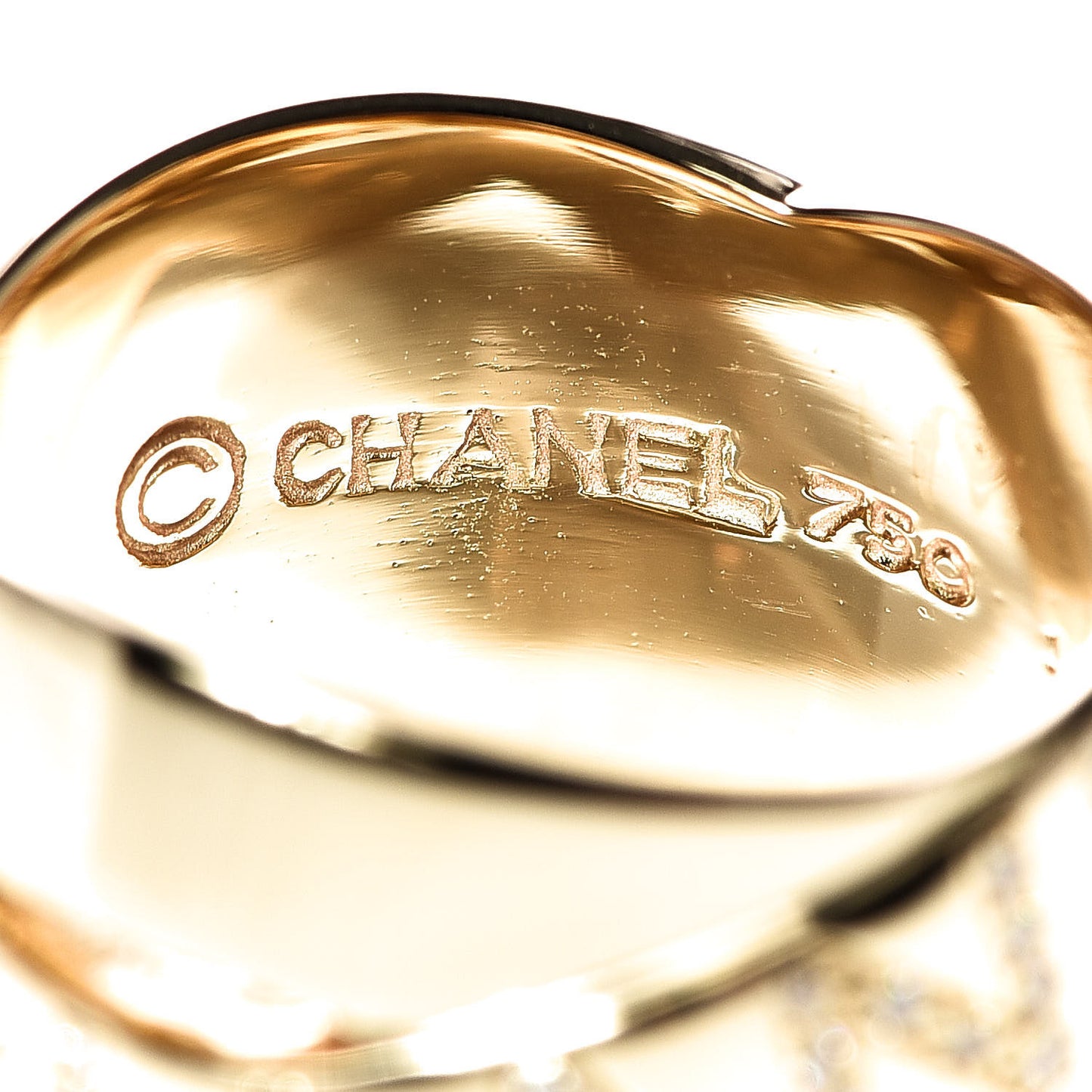 18K Yellow Gold Diamond Bolduc Ring 49 4.75