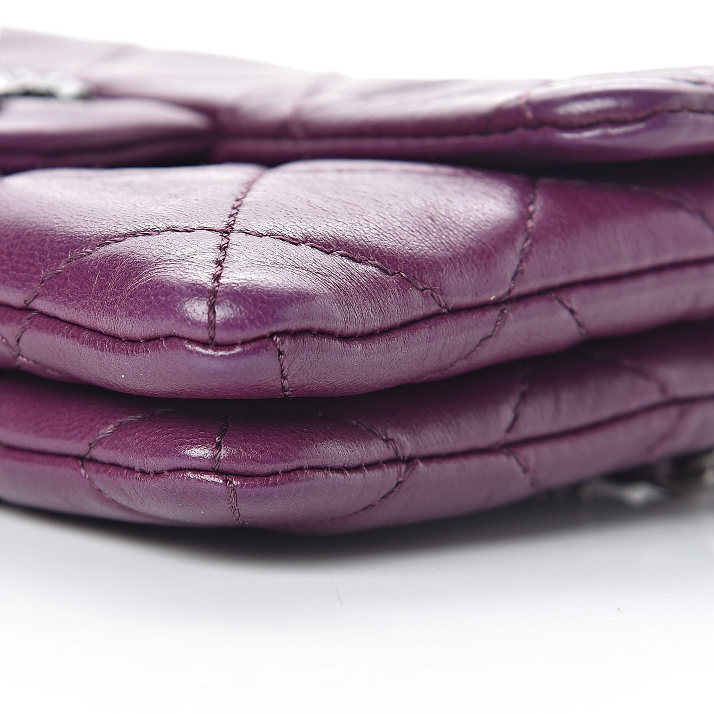 Lambskin Quilted Mini Mineral Nights Flap Crossbody Bag Purple