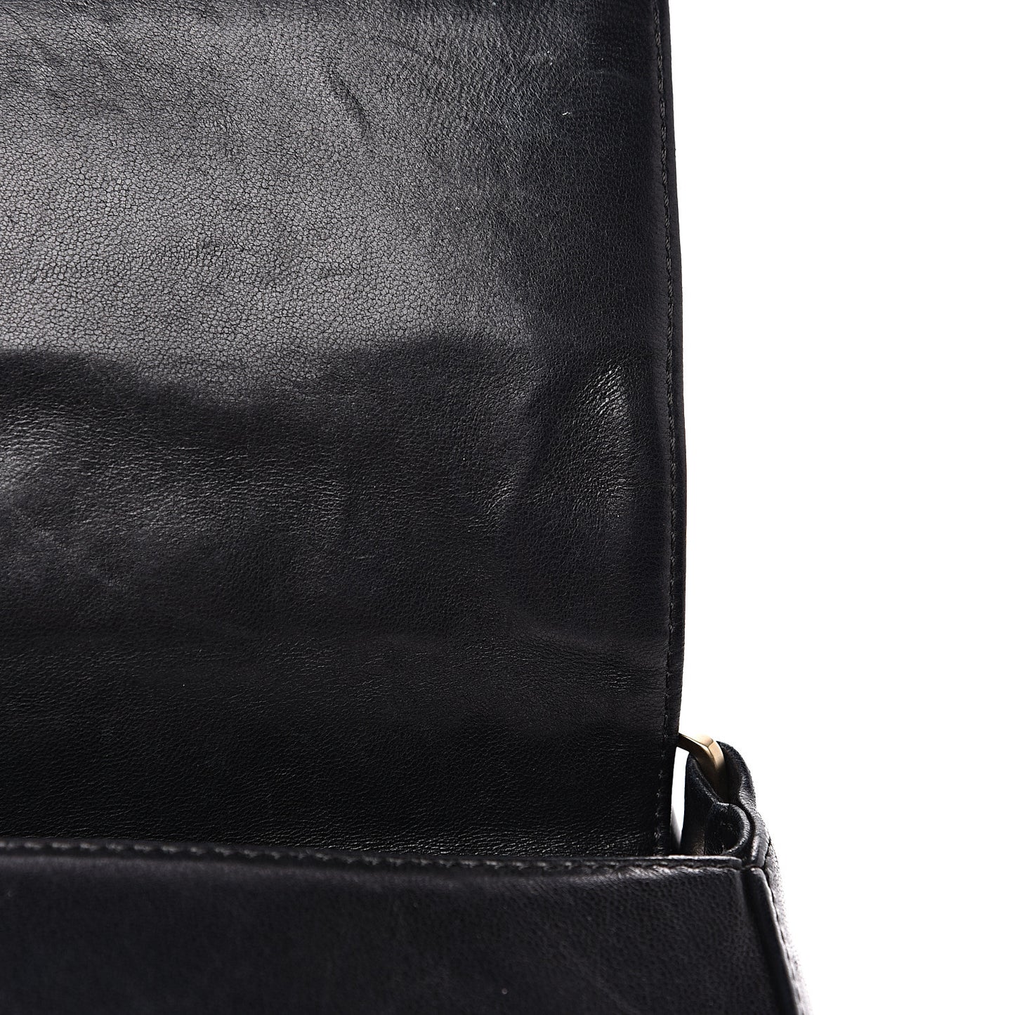 Lambskin Quilted CC Chocolate Bar Flap Black
