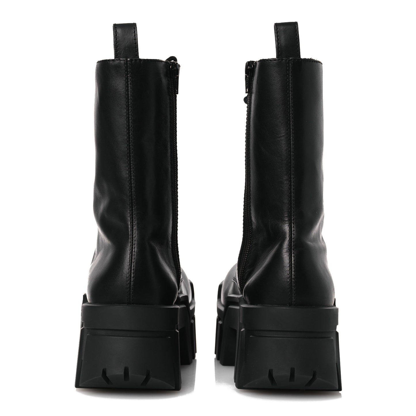 Calfskin Womens Bulldozer Lace Up Boots 38 Black