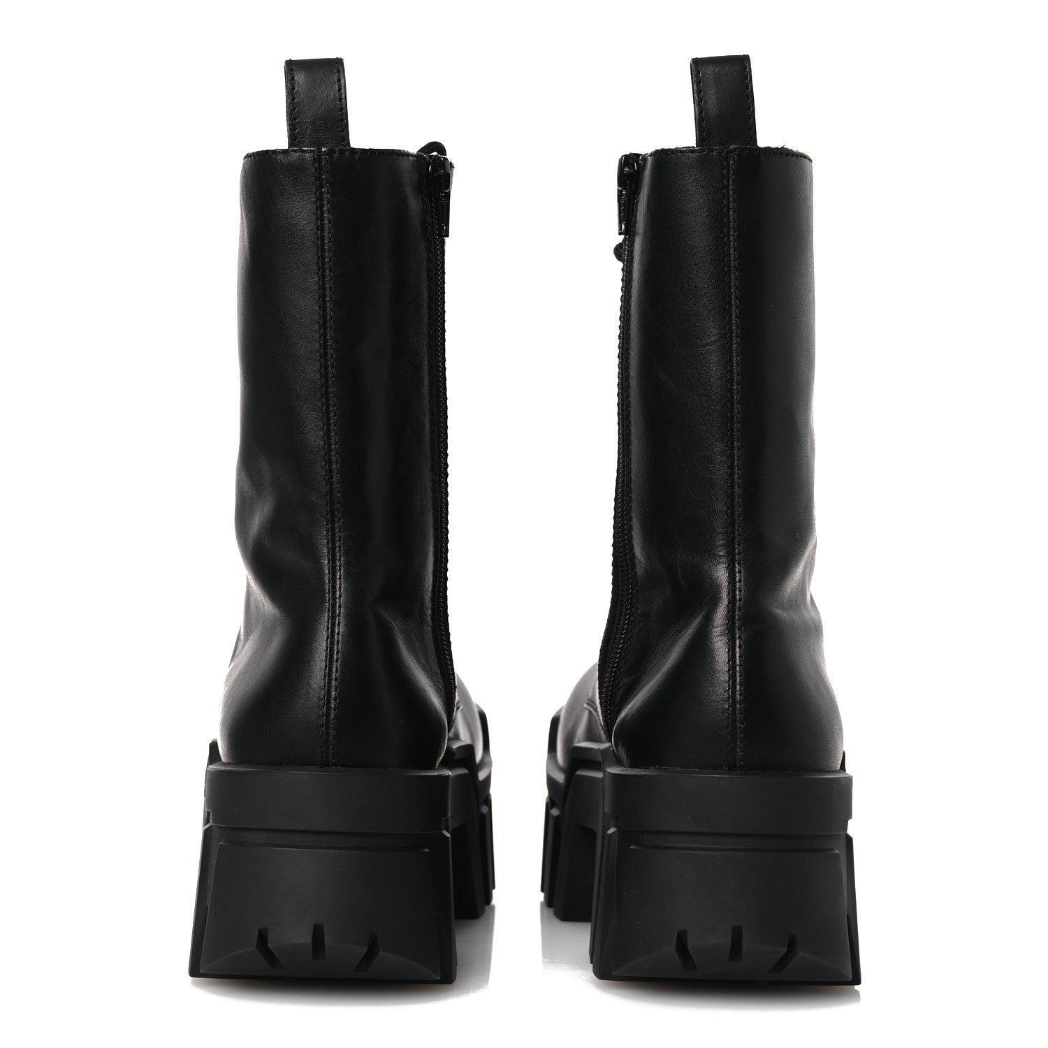 Balenciaga Calfskin Womens Bulldozer Lace Up Boots 38 Black 6 of 11