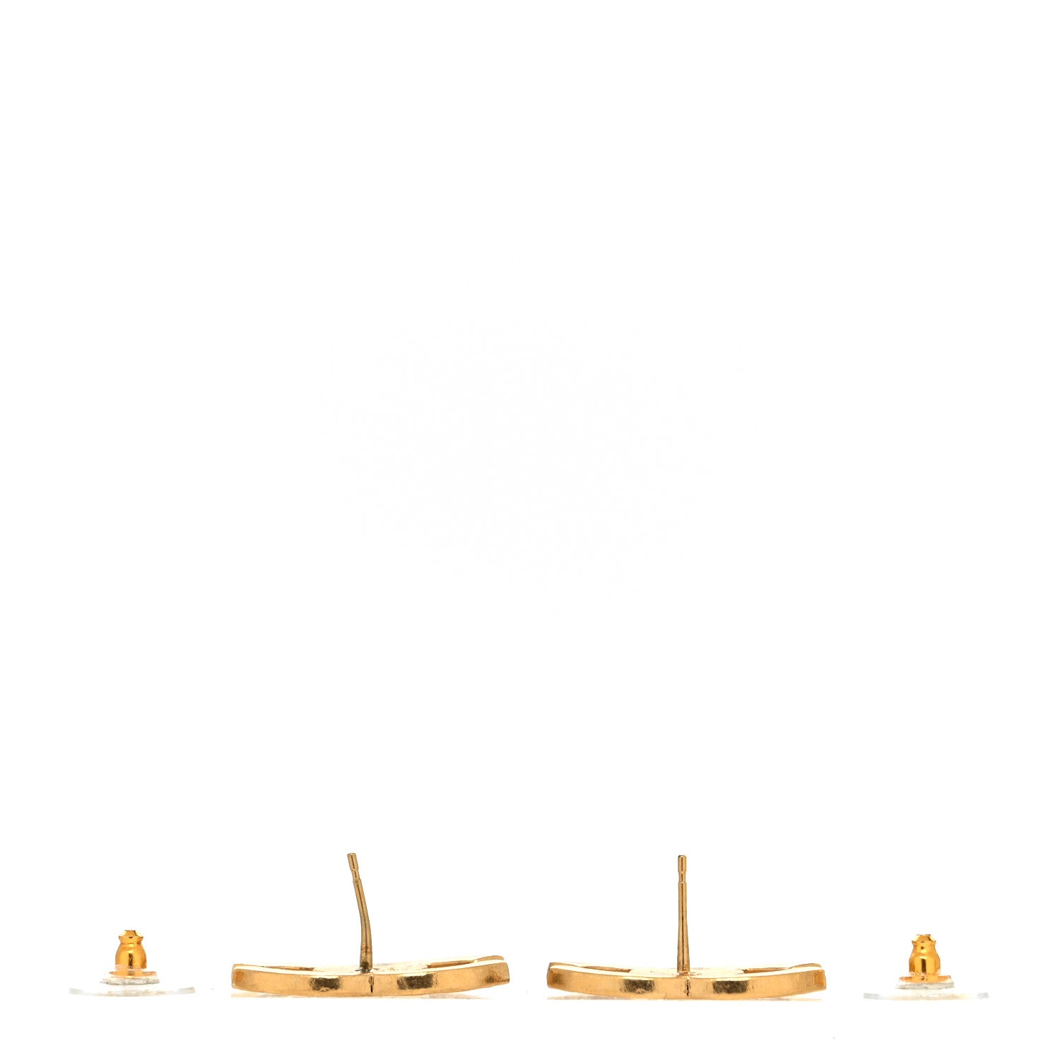 Chanel Textured CC Earrings Gold 3 of 4