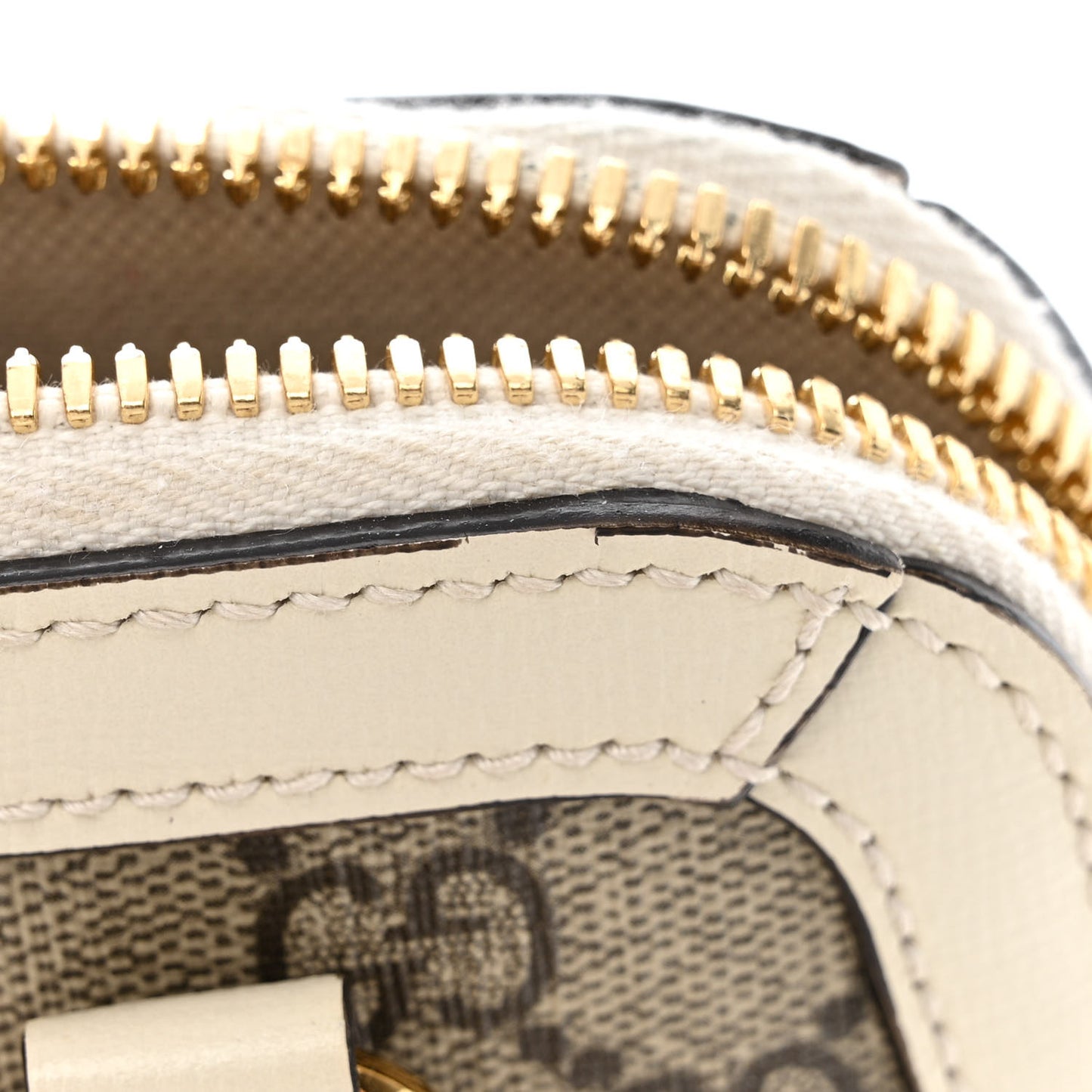 GG Supreme Monogram Azalea Calfskin Mini Horsebit 1955 Top Handle Bag Beige Ebony Mystic White