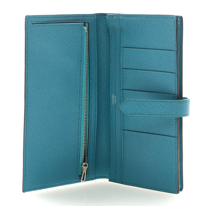 Hermes Epsom Bearn Gusset Wallet Blue Paon 5 of 6