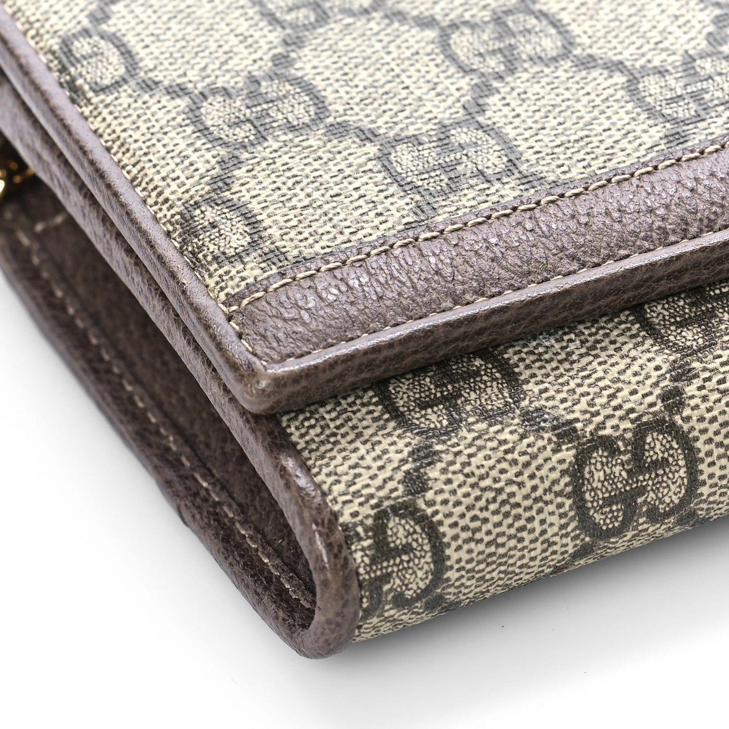 Gucci GG Supreme Monogram Web Ophidia Wallet On Chain Brown 8 of 9