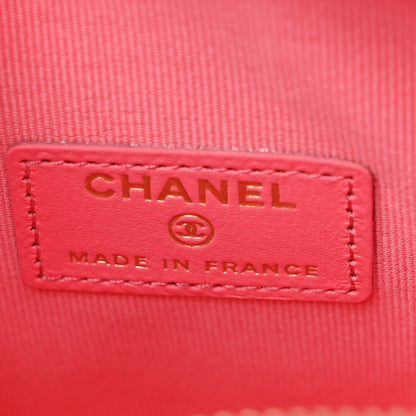 Chanel Lambskin Quilted CC In Love Heart Clutch With Chain Pink 6 of 11