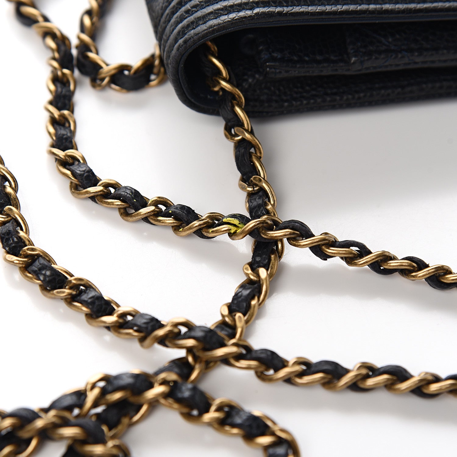 Chanel Caviar Quilted Boy Wallet On Chain WOC Navy 10 of 11