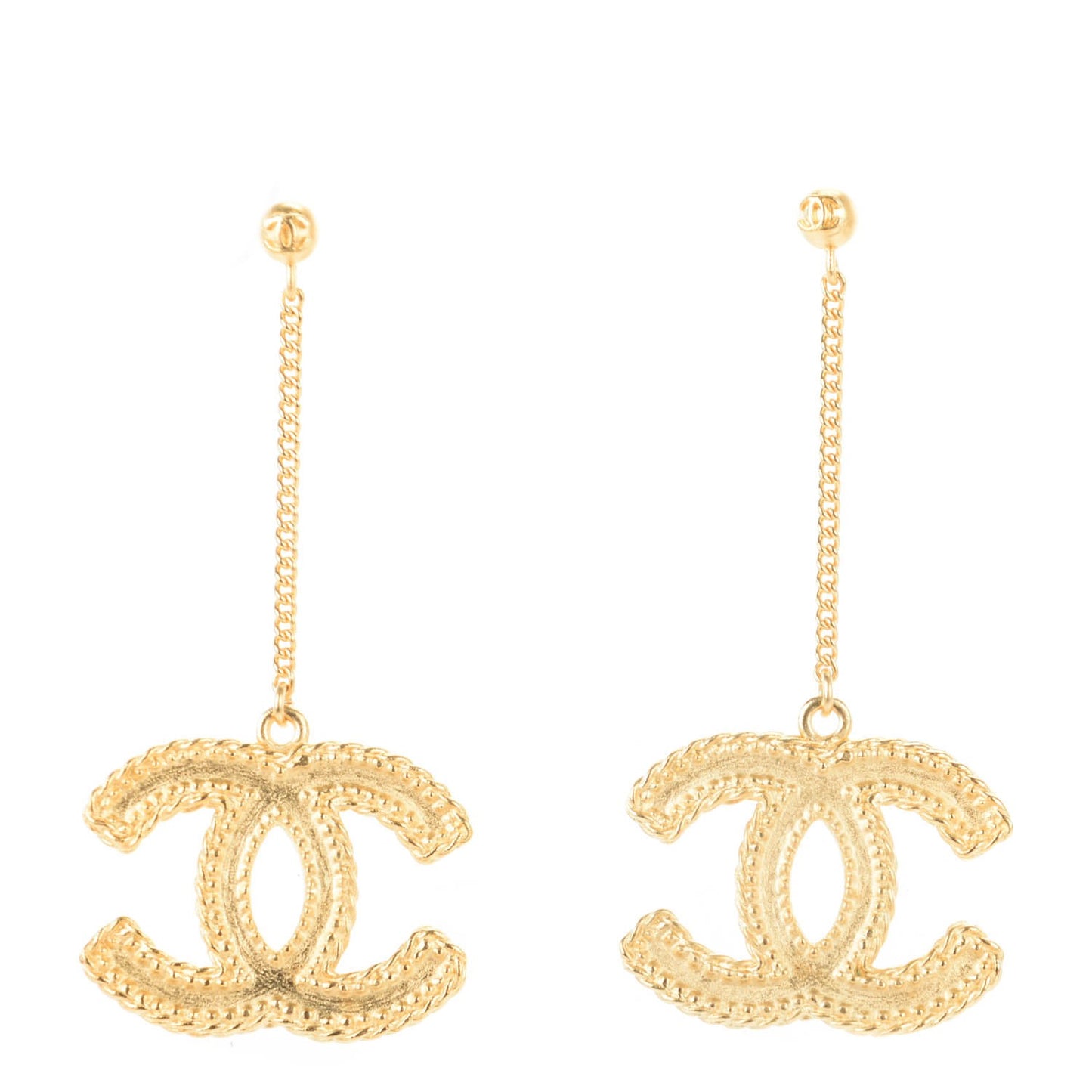 CC Drop Earrings Matte Gold