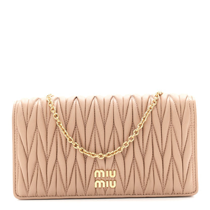 Miu Miu Nappa Matelasse Smartphone Holder With Chain Cammeo 1 of 10