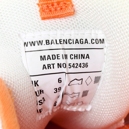 Balenciaga Rubber Mesh Fabric Recycled Sole Womens Track Sneakers 39 White Orange 9 of 10