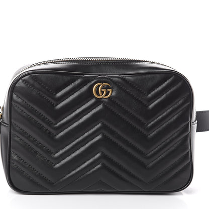 Gucci Calfskin Matelasse Mens GG Marmont Belt Bag 90 36 Black 6 of 8