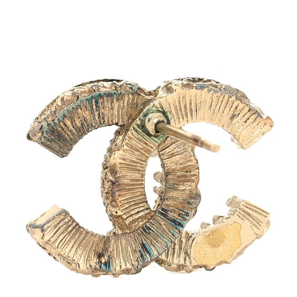Chanel Enamel CC Baroque Earrings Light Gold 4 of 4