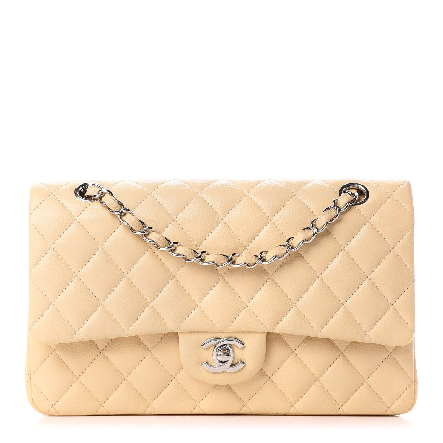 Chanel Caviar Quilted Medium Double Flap Beige 1 of 9