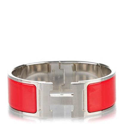 Hermes Enamel Wide Clic Clac H Bracelet PM Rouge Vif 1 of 5