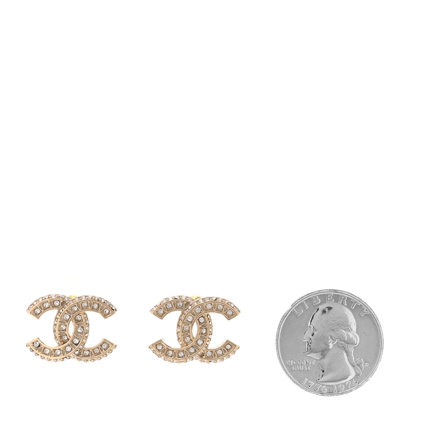 Crystal Timeless CC Earrings Light Gold