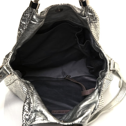 Chanel Metallic Glazed Calfskin Perforated Medium Rodeo Drive Tote Silver 5 of 14