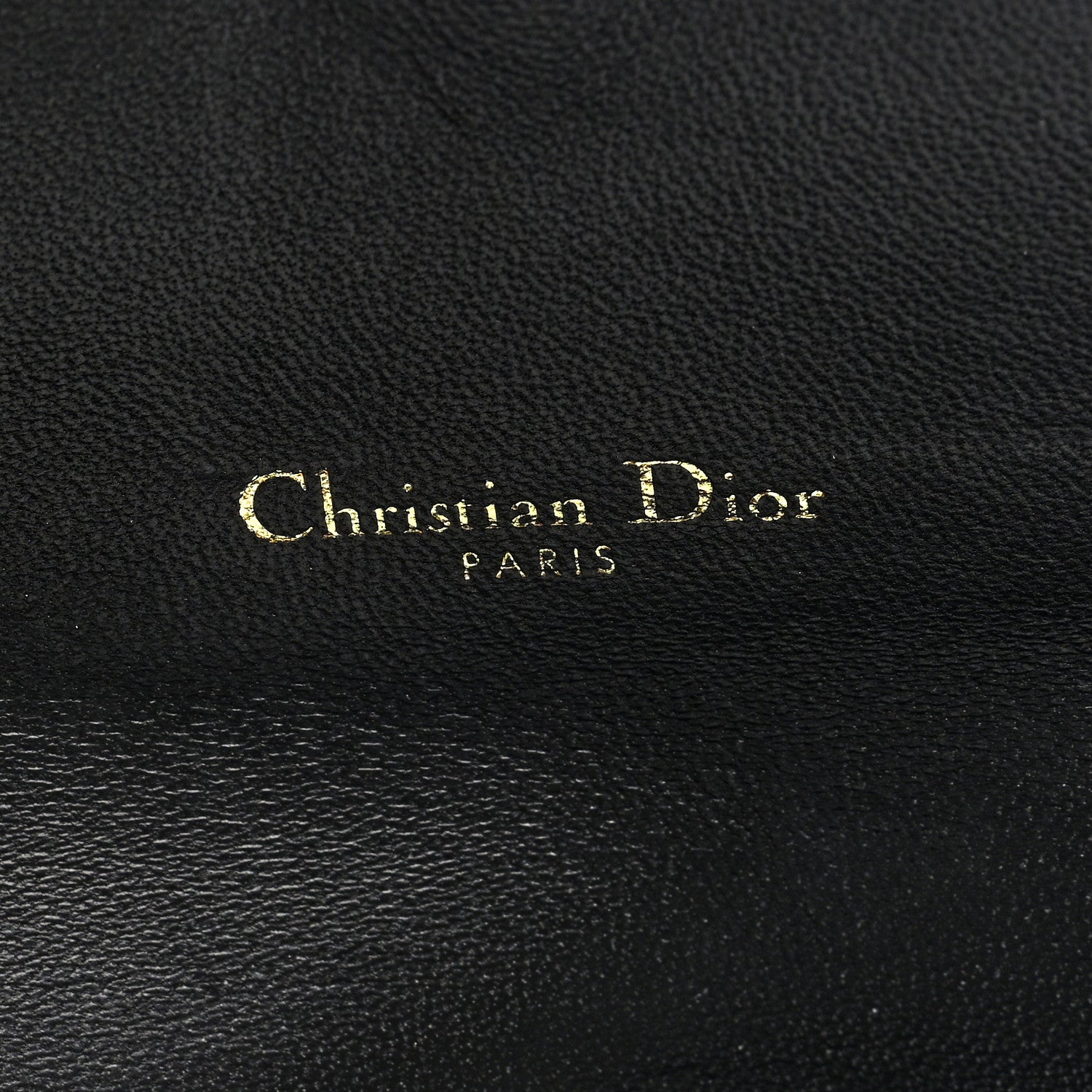 Christian Dior Grained Calfskin Saddle Chain Wallet Pouch Black 7 of 10