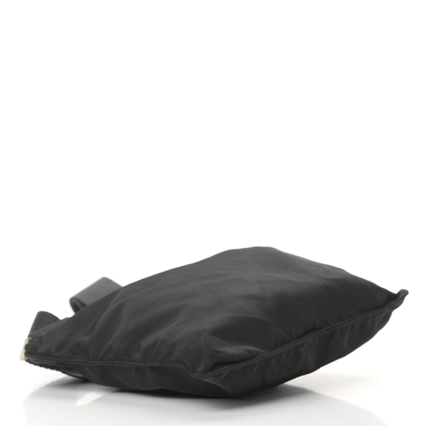 Tessuto Nylon Saffiano Flat Messenger Bag Black