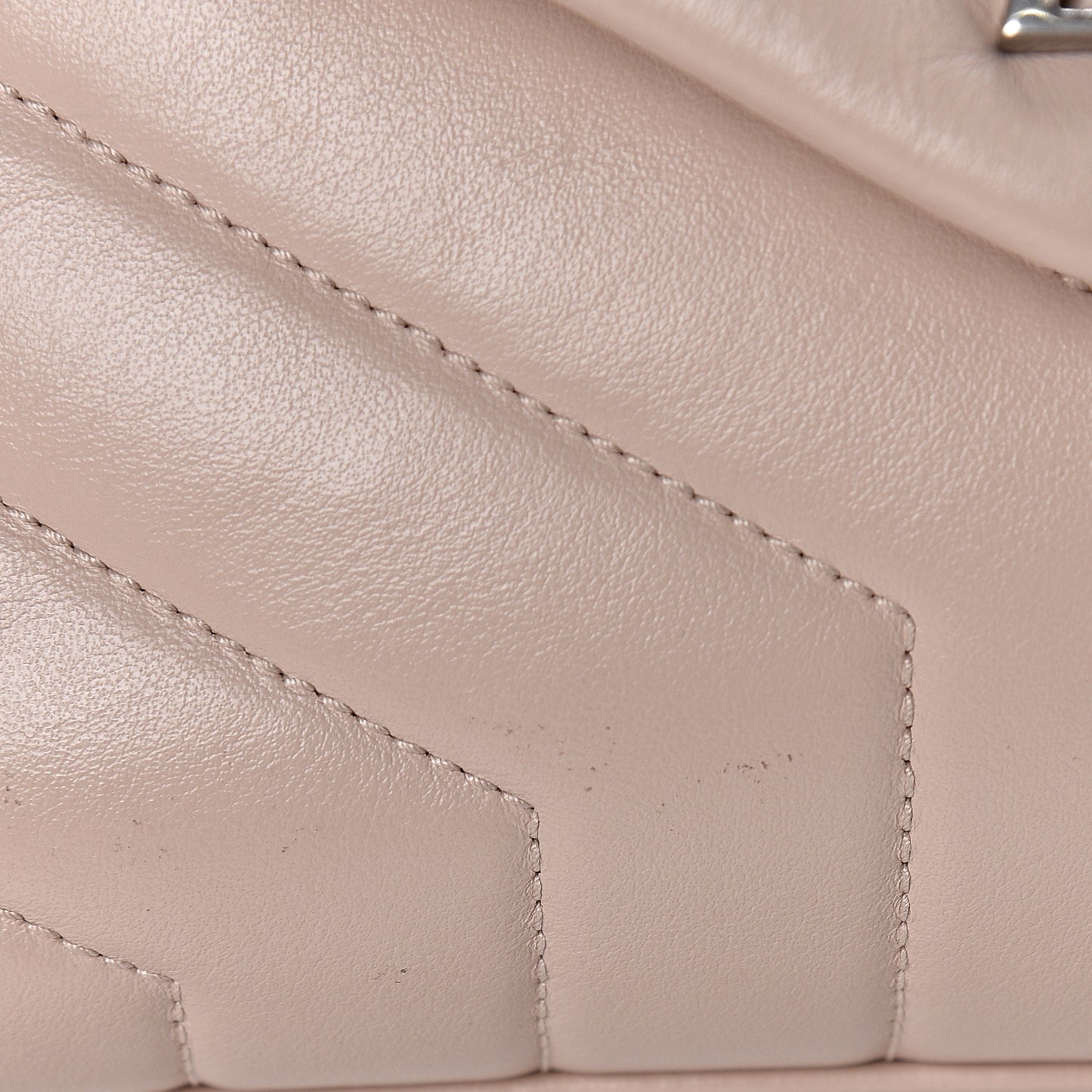 Calfskin Y Quilted Monogram Small Loulou Chain Satchel Nude Powder