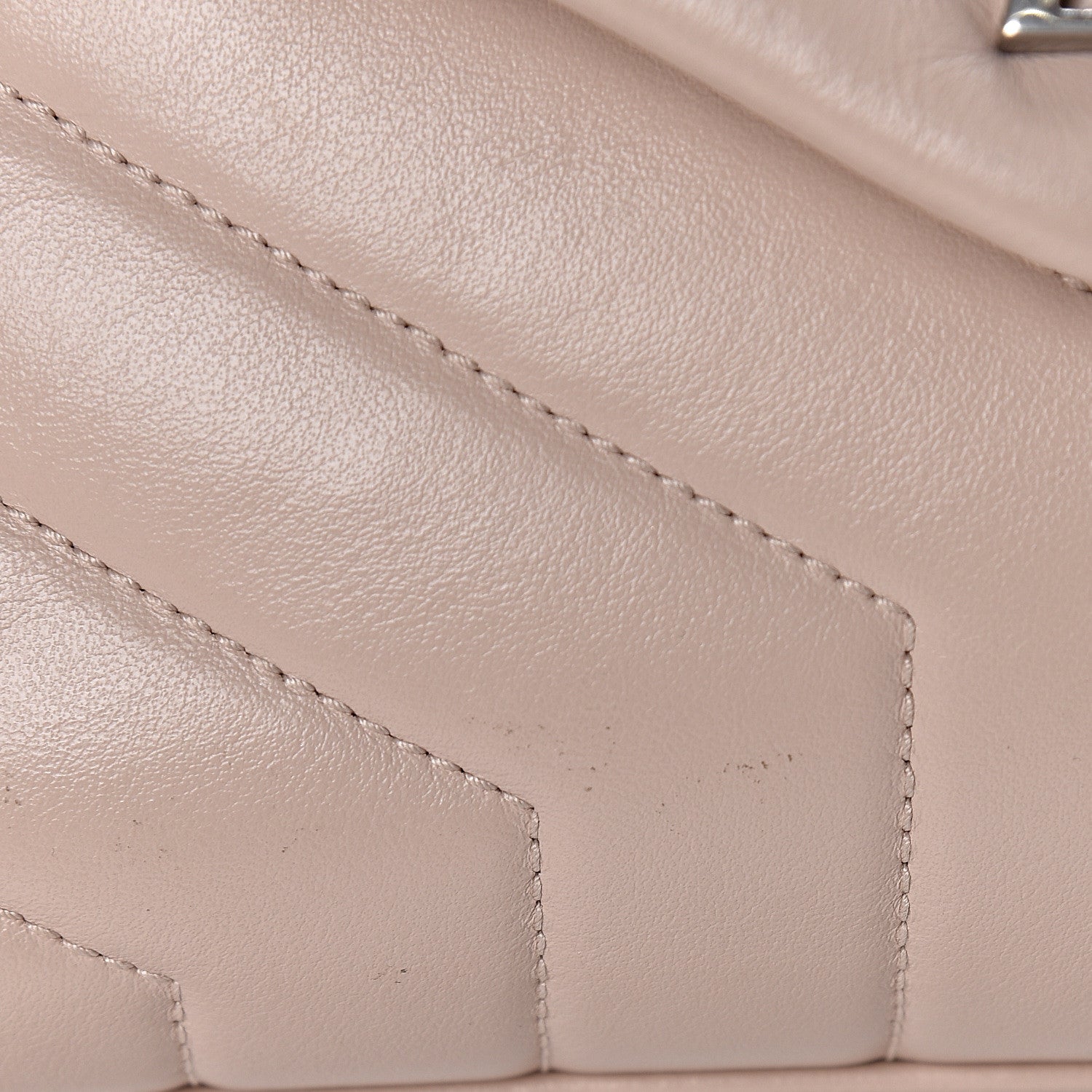 Saint Laurent Calfskin Y Quilted Monogram Small Loulou Chain Satchel Nude Powder 12 of 21