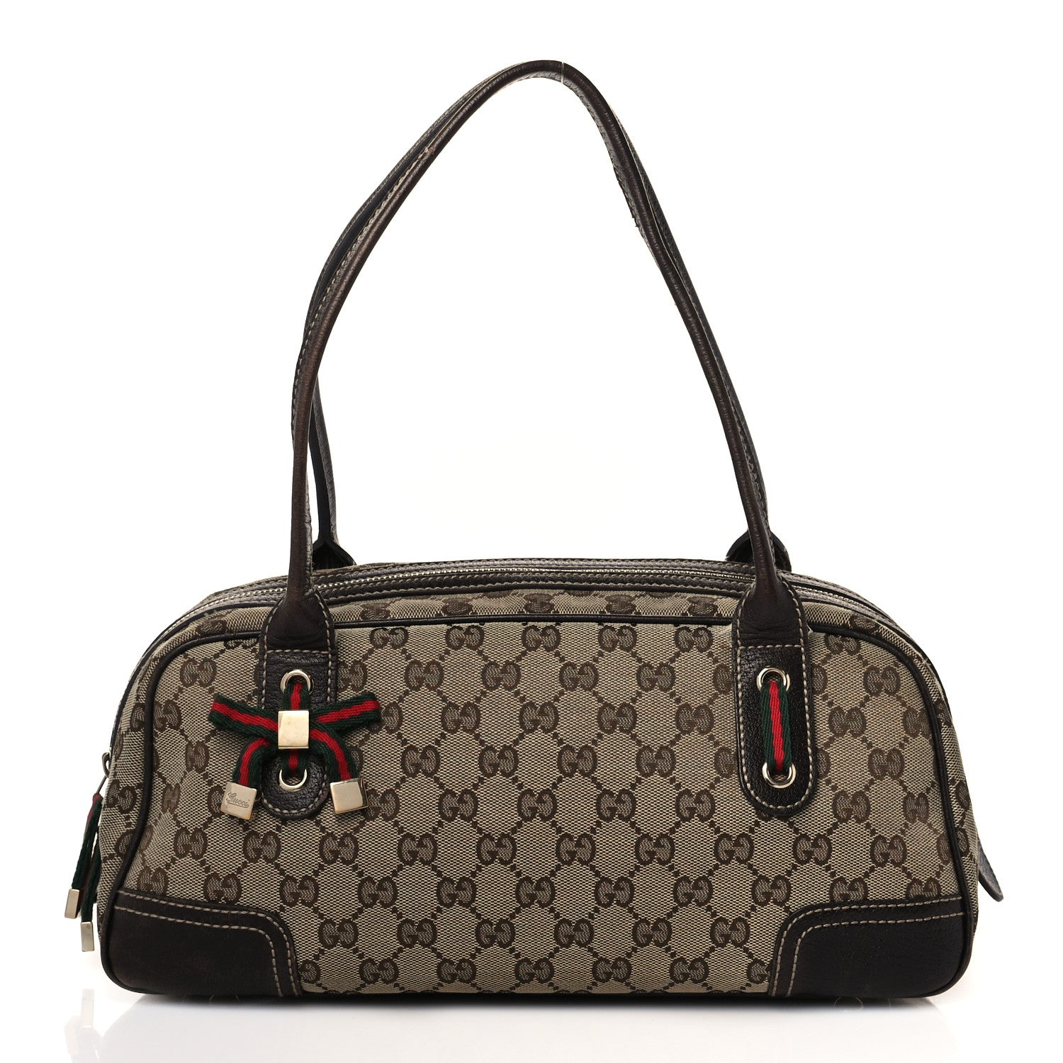 Gucci Monogram Small Princy Satchel Dark Brown 1 of 11