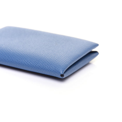 Hermes Epsom Calvi Card Case Deep Bleu 8 of 10