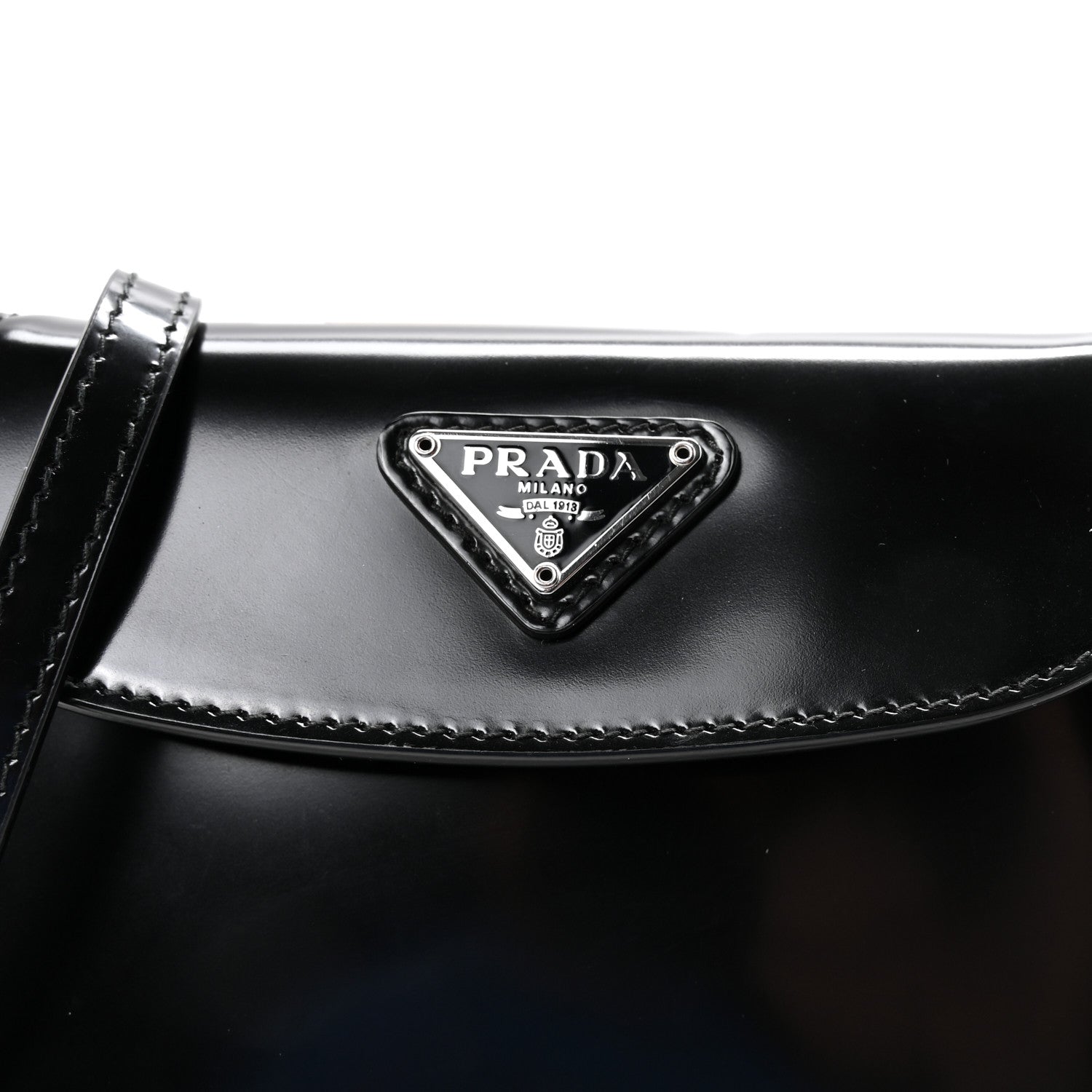 Prada Spazzolato Mini Cleo Flap Adjustable Strap Shoulder Bag Black 7 of 9