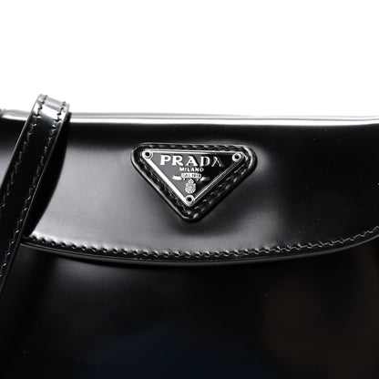 Prada Spazzolato Mini Cleo Flap Adjustable Strap Shoulder Bag Black 7 of 9