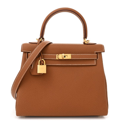 Hermes Togo Kelly Retourne 25 Gold 1 of 12
