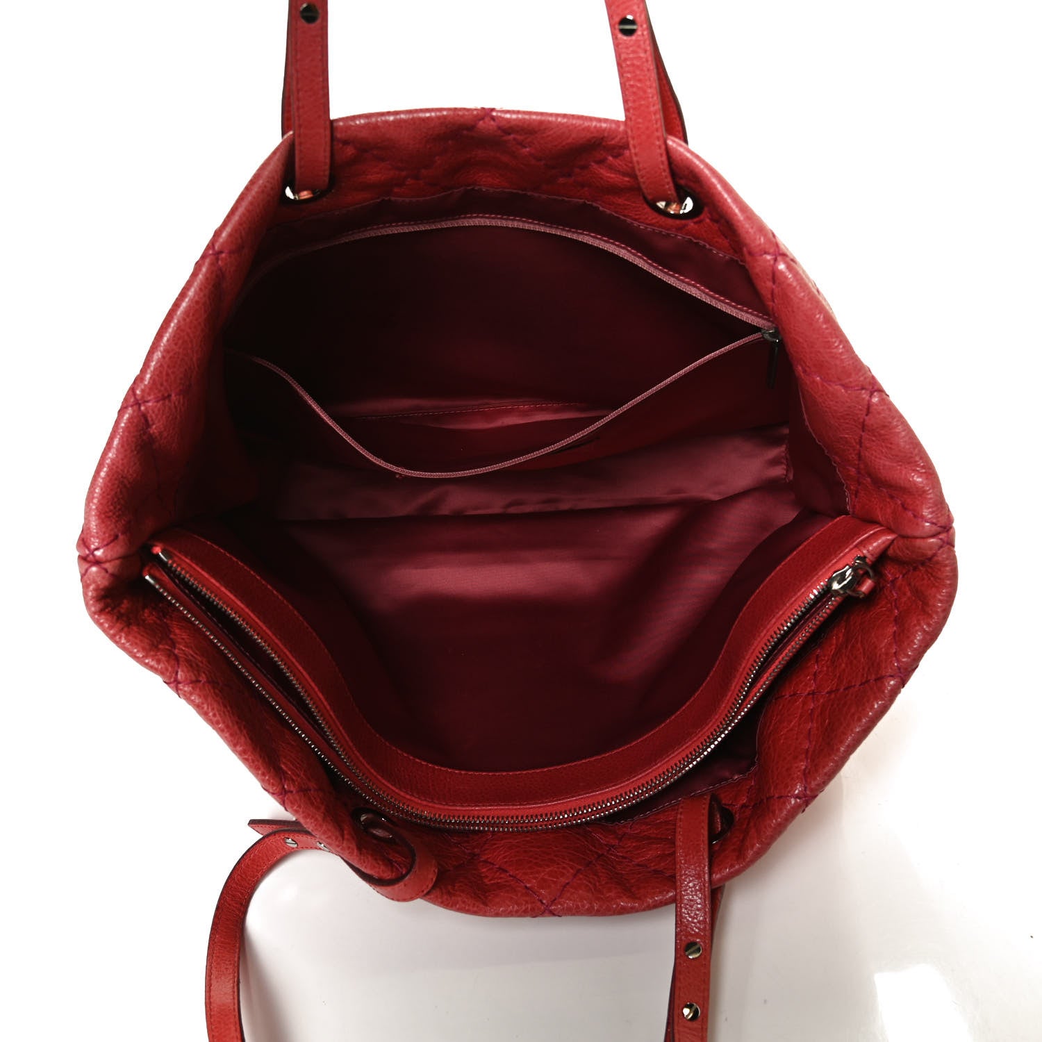 Chanel Glazed Calfskin Large On The Road Tote Red 4 of 9