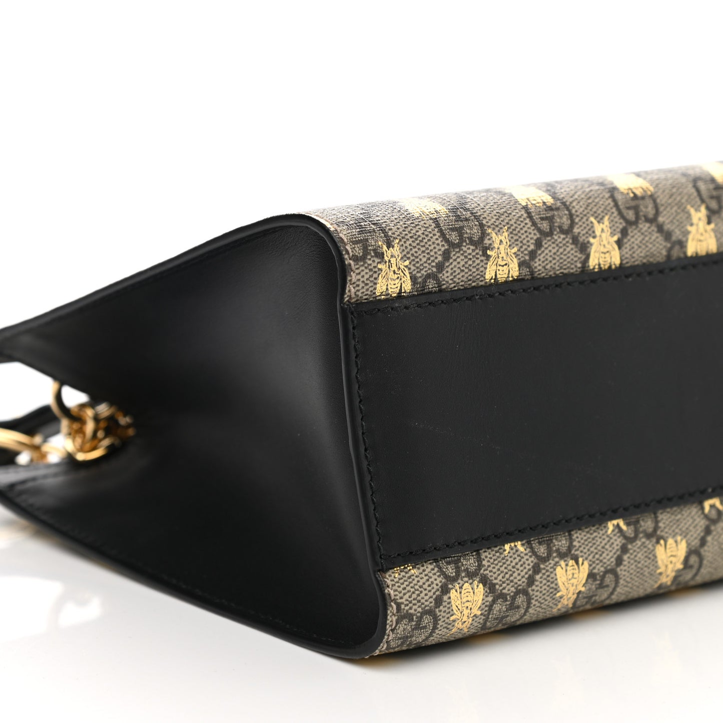 GG Supreme Monogram Bees Small Padlock Tote Beige Oro Black