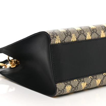 Gucci GG Supreme Monogram Bees Small Padlock Tote Beige Oro Black 10 of 12