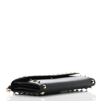 Valentino Garavani Calfskin Rockstud Wristlet Travel Wallet Black 4 of 8
