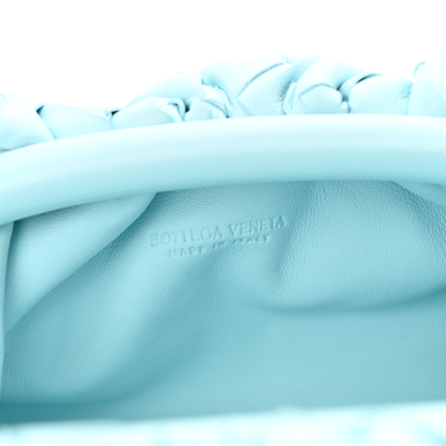 Nappa Intrecciato The Mini Pouch Pale Blue