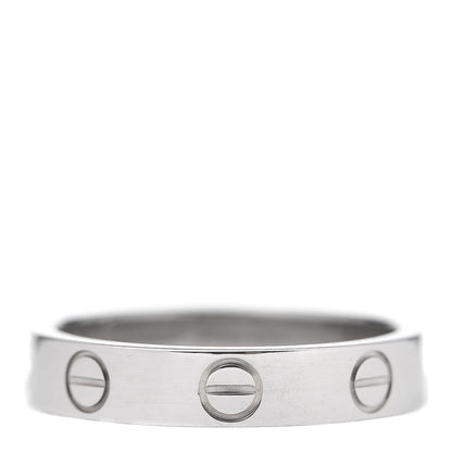 Cartier 18K White Gold 3.5mm LOVE Wedding Band Ring 50 5.25 1 of 4