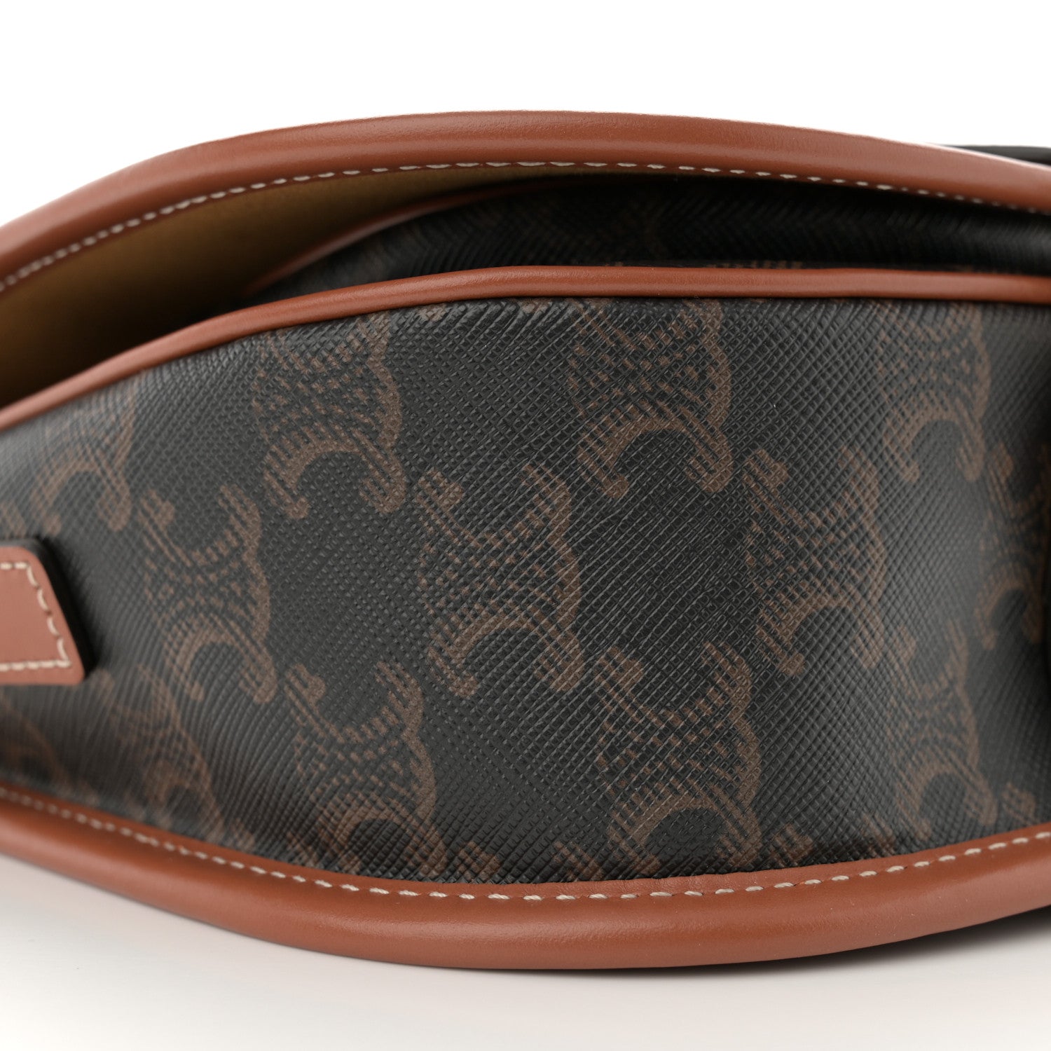 Celine Triomphe Canvas Medium Folco Bag Tan 9 of 10