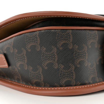 Celine Triomphe Canvas Medium Folco Bag Tan 9 of 10