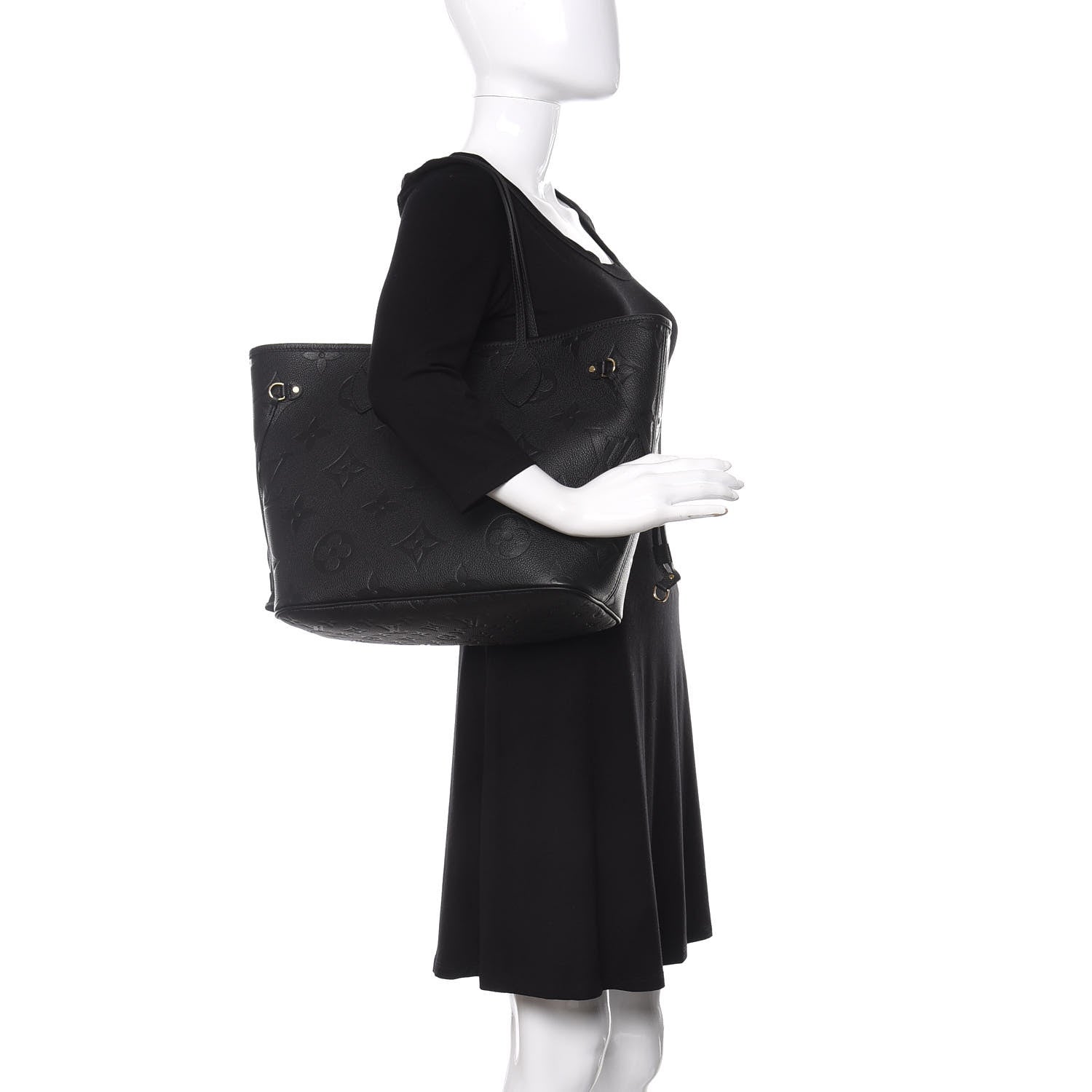 Louis Vuitton Empreinte Monogram Giant Neverfull MM Black 2 of 12