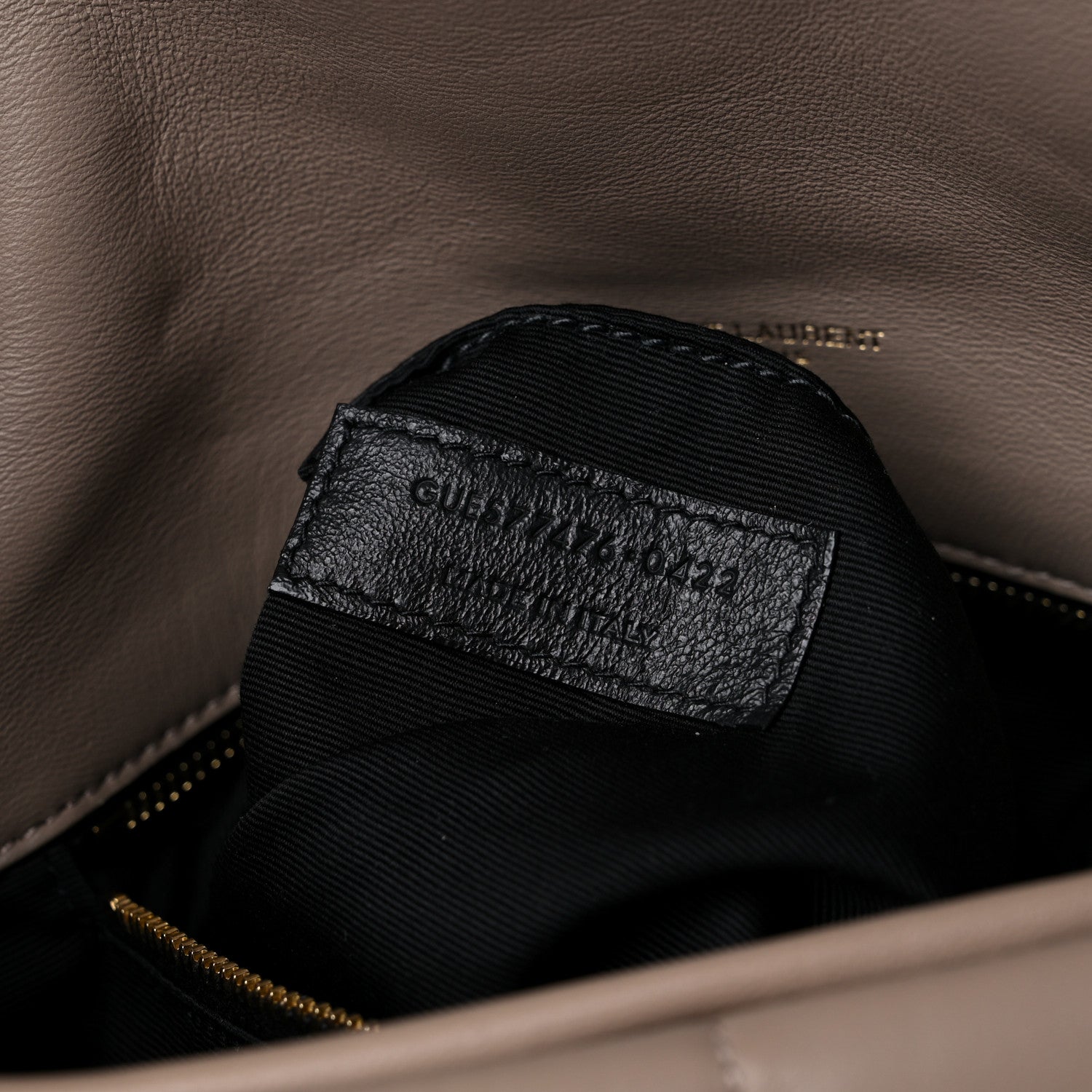 Saint Laurent Lambskin Quilted Small Loulou Puffer Monogram Chain Satchel Dark Beige 8 of 10