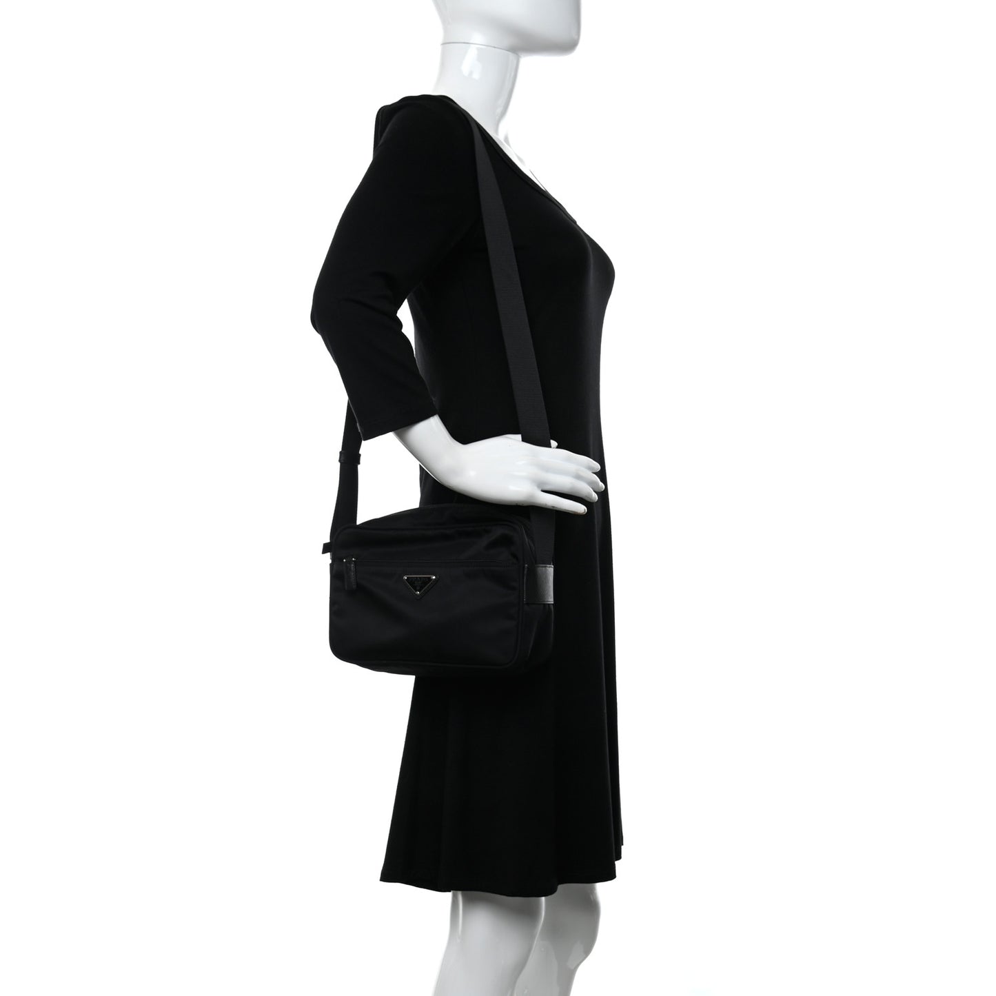 Nylon Tessuto Vela Crossbody Bag Black