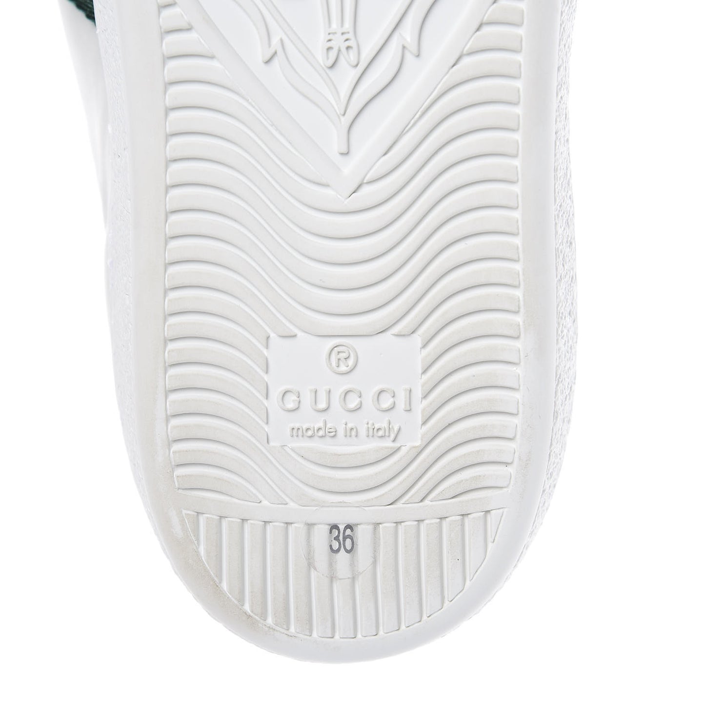 Calfskin Ayers Bee Embroidered Womens Ace Sneakers 36 White Green